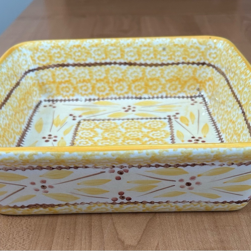 temptations bakeware presentable ovenware old world yellow Tara baking dish - Picture 2 of 6